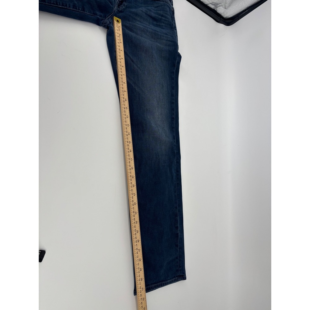 7 For All Mankind Slimmy Luxe Performance Mens Dark Wash Slim Straight Jeans 33 - Picture 5 of 12